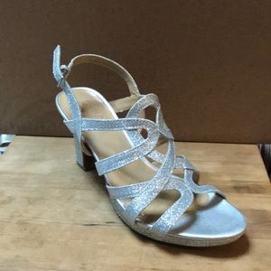 Sparkly silver heels